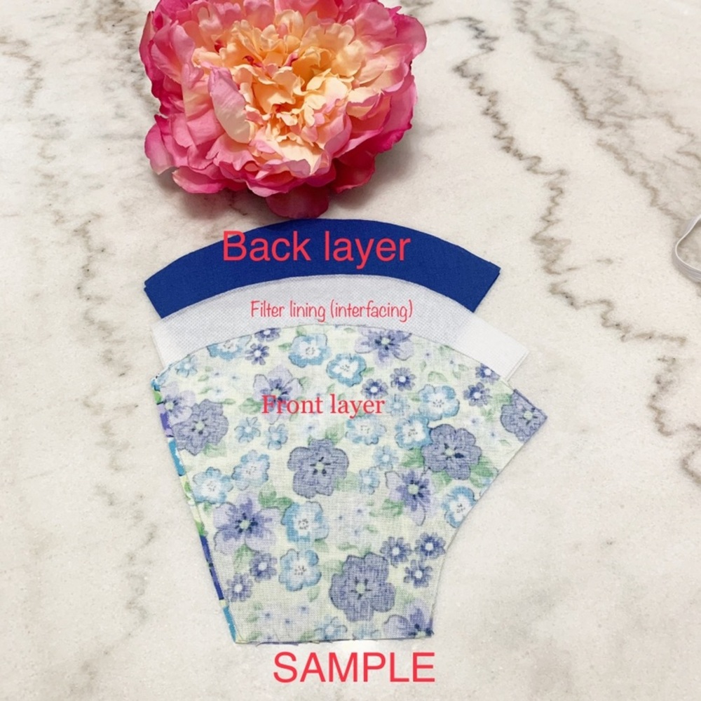 3/$25 Triple Layer Handmade FaceMask - Picture 4 of 4